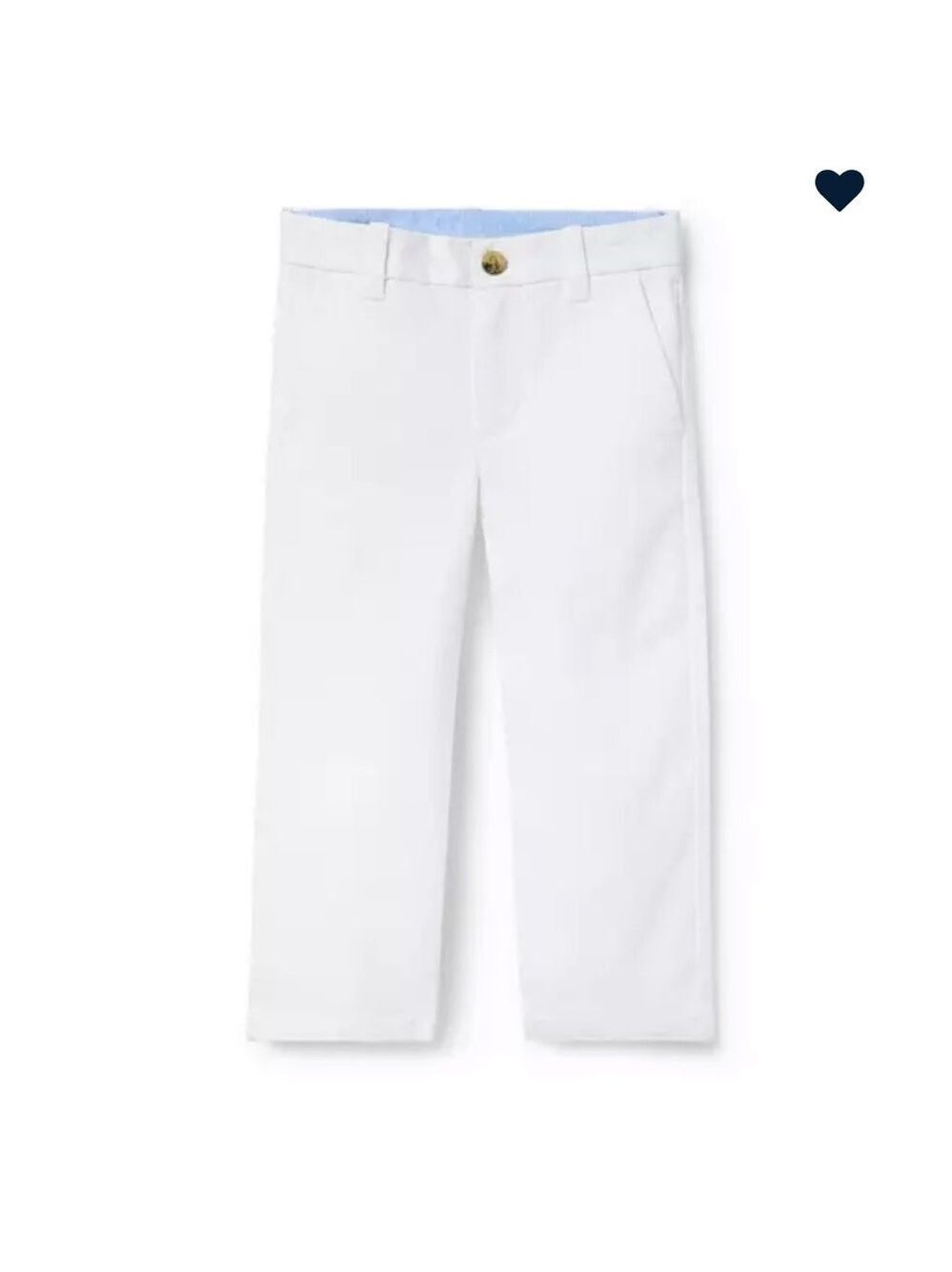 White stretch twill pants